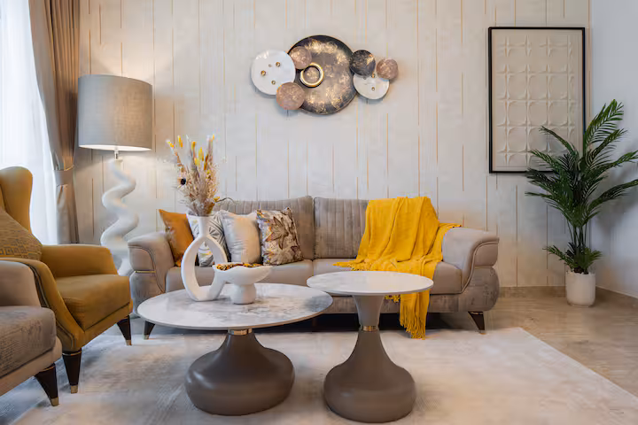 The Links East: The sofa and the coffee table