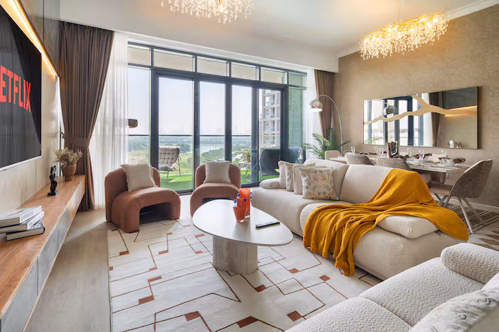 Vida Residences: The living room towards the television